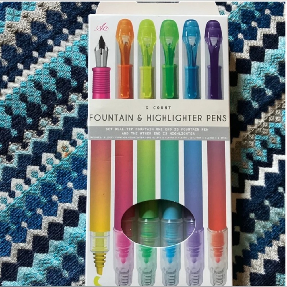 6 Count Aa Fountain & Highlighter Pens
